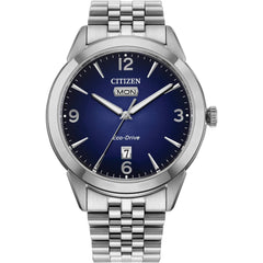Citizen AW0150-53L Rolan Men's Eco-Drive Watch 40.5mm Blue Dial Day-Date Steel, 10 Bar
