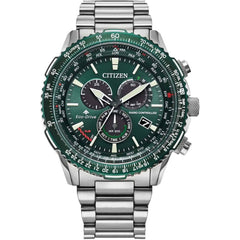 Citizen CB5004-59W Promaster Sky Men's Eco-Drive Chronograph Watch, 45.9mm, Green Dial