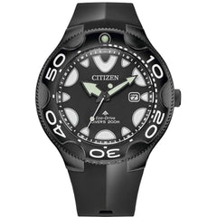 Citizen BN0235-01E Promaster Orca Eco-Drive Men's Dive Watch Black Steel 46mm 200M