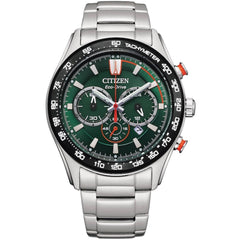 Citizen CA4488-52X Eco-Drive Men's Green Dial Chronograph Watch Stainless Steel 100M