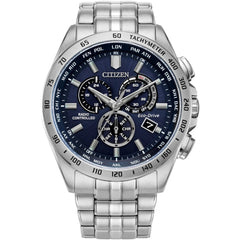 Citizen CB5870-58L Promaster Eco-Drive Men's Blue Dial Chronograph Watch Steel Bracelet