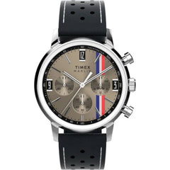 Timex Marlin TW2W98900 Men’s 40mm Chronograph Taupe Grey Dial Black Leather Watch