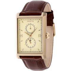 Invicta Vintage Heirgraf 46859 Men’s 30mm Gold Dial Dark Brown Leather Quartz Watch