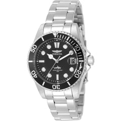 Invicta Pro Diver 50913 Women’s 34mm Steel Quartz Watch with Black Metal Dial, 100m