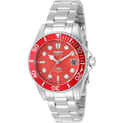 Invicta Pro Diver 50920 Women’s 34mm Steel Quartz Watch with Red Metal Dial, 100m
