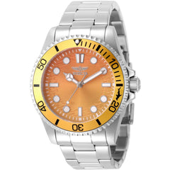 Invicta Pro Diver 50932 Men’s 43mm Stainless Steel Quartz Watch, Brown Yellow Dial