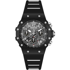 Invicta Racing 69615 Women’s 40.5mm Quartz Watch, Black Acrylic Case, Silver Dial, 50M