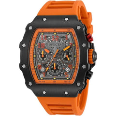 Invicta Racing 69729 Men’s 44.3mm Quartz Watch, Black Case, Orange Silicone Strap, 50M