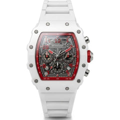 Invicta Racing 69738 Men’s 44.3 mm Quartz Watch, White Acrylic Case, Silver Dial, 50 M