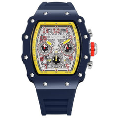 Invicta Racing 69739 Men’s 44.3mm Quartz Watch, Dark Blue & Grey Case, Silver Dial 50M