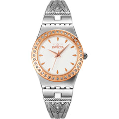 Invicta 70436 Celestial Women’s 30mm Quartz Watch, Silver and Rose Gold Steel Case