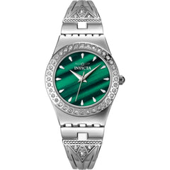 Invicta 70437 Celestial Women’s 30mm Quartz Watch with Silver Steel Case, Green Dial