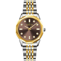 Invicta 70450 Celestial Women’s 33.4mm Quartz Watch, Silver Gold Steel, Brown Dial