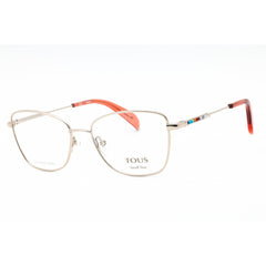 Tous Women's Eyeglasses - Shiny Light Gold Metal Cat Eye Full Rim Frame | VTO433L 0594