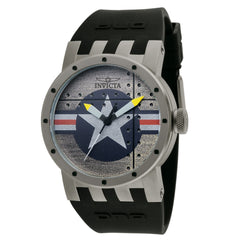 Invicta 11649 Men's DNA Bomber Black Rubber Strap Silver Dial Watch