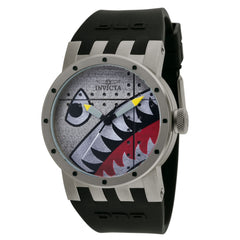 Invicta 11651 Men's DNA Bomber Black Rubber Strap Silver Dial Quartz Watch