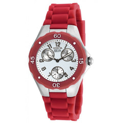 Invicta 18789 Women's Angel Silver Dial Red Silicone Strap Watch