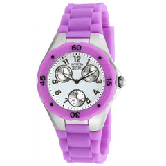 Invicta 18790 Women's Angel White Dial Purple Silicone Strap Watch