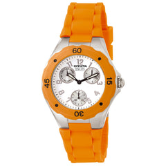 Invicta 18792 Women's Angel White Dial Orange Silicone Strap Watch
