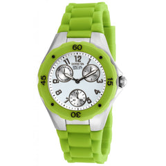 Invicta 18793 Women's Angel Silver Dial Green Silicone Strap Watch
