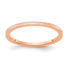14K Rose Gold 1.2mm Criss-Cross Pattern Stackable Band | STK20-120R