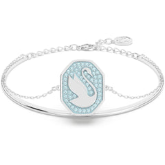 Swarovski Women's Bangle Bracelet - Signum Swan Blue Crystal Rhodium Plated | 5628552