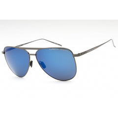 Porsche Men's Sunglasses - Titanium Metal Full Rim Frame Blue Mirror Lens | P8929 D