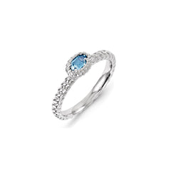 Sterling Silver Stackable Expressions Blue Topaz Ring | QSK1123