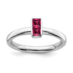 Sterling Silver Stackable Expressions Created Ruby Ring | QSK2118