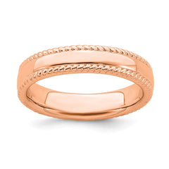 Sterling Silver Stackable Expressions Pink-plated Ring | QSK312