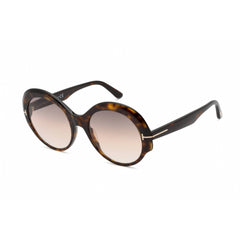 Tom Ford Unisex Sunglasses - Dark Havana Plastic Oval Full Rim Frame | FT0873 52F