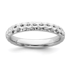 Sterling Silver Stackable Expressions Rhodium Ring | QSK275