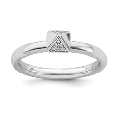 Sterling Silver Stackable Expressions Diamond Ring | QSK2181