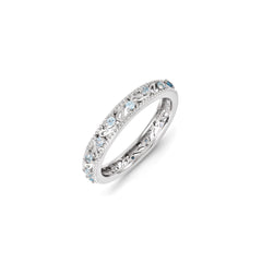 Sterling Silver Stackable Expressions Blue Topaz Ring | QSK1238