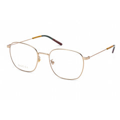 Gucci Men's Eyeglasses - Gold Metal Full Rim Oval Frame Clear Demo Lens | GG0681O 004