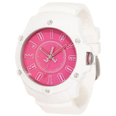 Juicy Couture 1900908 Women's Surfside Pink Dial White Silicon Strap Watch
