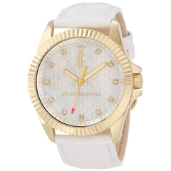 Juicy Couture 1900930 Women's Stella MOP Dial Yellow Gold Steel White Leather Strap Watch