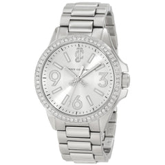 Juicy Couture 1900958 Women's Jetsetter Swarovski Crystal Bezel Silver Dial Steel Bracelet Watch