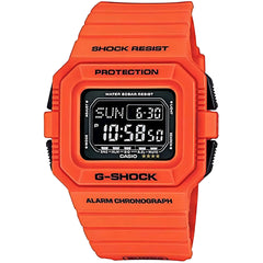 Casio Men's Watch - G-Shock Black Digi Dial Orange Strap Chronograph | DWD5500MR-4