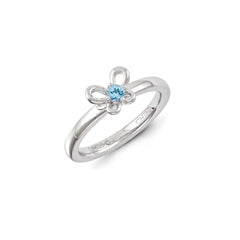 Sterling Silver Stackable Expressions Blue Topaz Ring | QSK1248