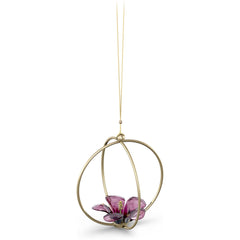 Swarovski Ornament - Garden Tales Champagne and Purple Hibiscus Ball Large | 5619233