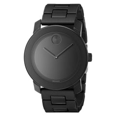 Movado Men's Black Bracelet Watch - Bold Black Dial Polyurethane & Steel | 3600047