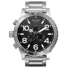 Nixon A083000 Men's 51-30 Chrono Black Dial Steel Bracelet Dive Lefty Watch