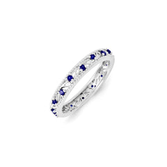 Sterling Silver Stackable Expressions Created Sapphire Ring | QSK1231