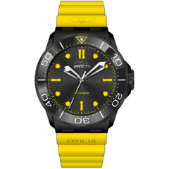 Invicta Men's Watch - Coalition Forces Quartz Black Dial Yellow Rubber Strap | 46394