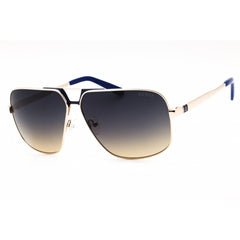 Guess Men's Sunglasses - Gold Metal Pilot Full Rim Frame Blue Lens | GU00070 32W
