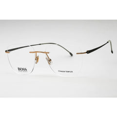 Hugo Boss Men's Eyeglasses - Gold Metal Square Rimless Frame | BOSS 1266/C 0J5G 00
