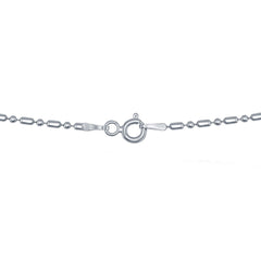 Classic Women's Chain - Rhodium Plated Sterling Silver 1+1 Bead, 24 inch | RBED-150-24
