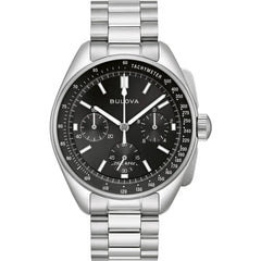 Bulova Men's Watch - Lunar Pilot Quartz Chronograph Black Dial Bracelet | 96K111