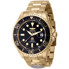 Invicta Men's Watch - Pro Diver Dual Time Black Dial Yellow Gold Bracelet | 45816